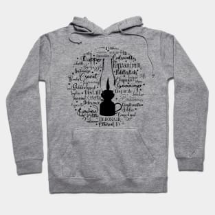 Gas Lamp Victorian Words in Dark Font Hoodie